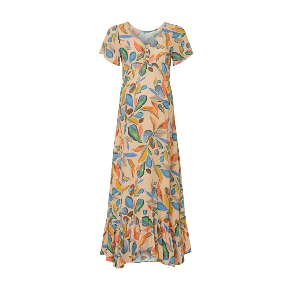 Rachel Pally Crepe Joline Orange Floral Maternity Dress Size S - Picture 9 of 15